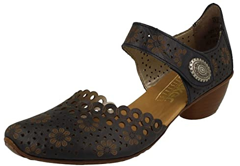 Rieker Pia Womens Open Court Shoes 7.5 UK Blu Navy