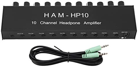 Auricular de 10 Canales, Distribuidor de Amplificador 1 Entrada Estéreo Mini Jack Portátil TRS de 3,5 Mm para Estudio y Escenario