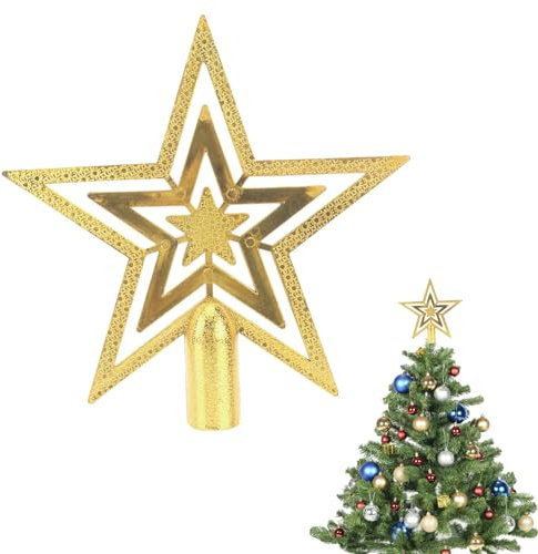 Étoile de Sapin de Noël,Topper d'arbre de Noël,Christmas Tree Topper, Étoile pour la Cime du Sapin de Noel pour Ornement de Vacances ou Décoration d'intérieur