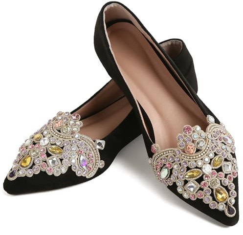 YJJQMYYCPA Flat Shoes Women Comfort Slip on Dressy Shoes for Women Black 9