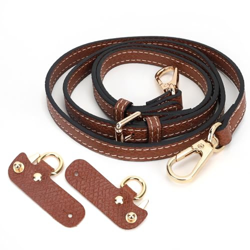 GADITIEK Mini Bag Strap Compatible with Long champ, Punch-Free Adjustable Buckle Strap Design, for MINI Tote Bag (Brown, 1.2CM)