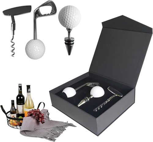 Hominas Tire Bouchon Golf, Ensemble D'ouvre bouteille de Vin Manuel en Alliage de Zinc Set Cadeau Accessoire de Vin de Luxe