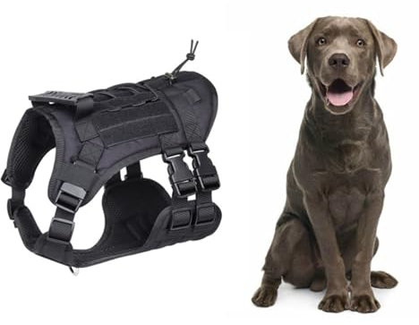 CiCixixi Hundegeschirr Essential Anti-Zug Geschirr,Gepolstert, Einstellbar Sicherheitsgeschirr Ultra Atmungsaktiv, Brustgeschirr für mittelgroße und große Hunde (L)