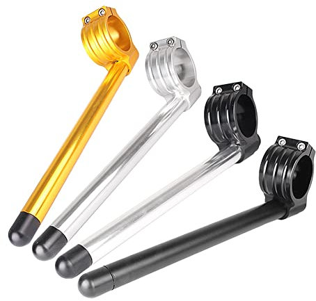 FSFYUK 31MM Motorrad Stummellenker Durchmesser 2 Stück Geteilte Stummellenker Montagestangen 7/8 Verstellbarer Lenker Für Motorrad Universal, Silbe