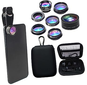 DOITOOL Fischaugenlinse Für Handy Superweitwinkelobjektiv Makroobjektiv Telekonverter Polarisationsobjektiv Starlight Scope-linse Kaleidoskoplinse Aus Schwarz