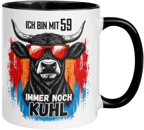 59. Geburtstag Mann Geschenk Tasse | Ich bin mit 59 immer noch Kuhl | Lustiges Geburtstagsgeschenk für Männer zum 59. Geburtstag – Von Hand bedruckt im Familienbetrieb aus Deutschland