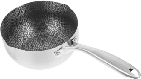 Gatuida pot à lait en inox ébrécher frire poêlon sauce poêle antiadhésive poele anti adhesive induction casserole de petit déjeuner ustensiles de cuisine de cuisine Acier inoxydable