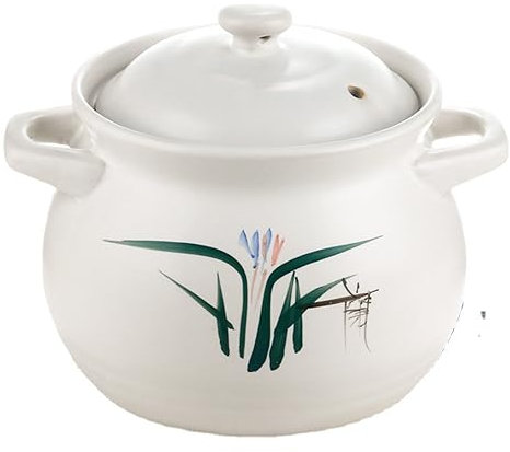 Marmite en Terre Cuite, faitout, marmite en céramique, cocotte avec Couvercle pour ragoûts, Bouillie, Soupe, 5 l (3,5 l)