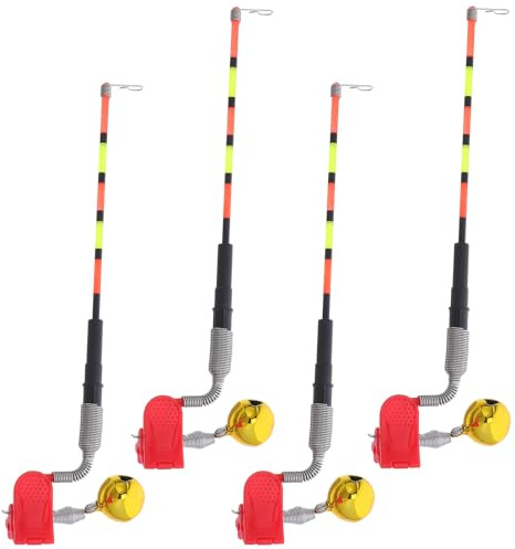 Kisangel Fishing Bite Alarm with Led Light Sensitive Electronic Fish Bite Indicator for Carp Bank Ice Fishing and Alerts Pack of 4