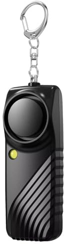 Persönlicher Alarm Für Frauen, Schlüsselanhänger Mit Alarm für Selbstverteidigung und Sicherheit, 130 dB Sirene, LED-Stroboskoplicht, tragbarer Alarms für Frauen, Kinder, Senioren (Schwarz)