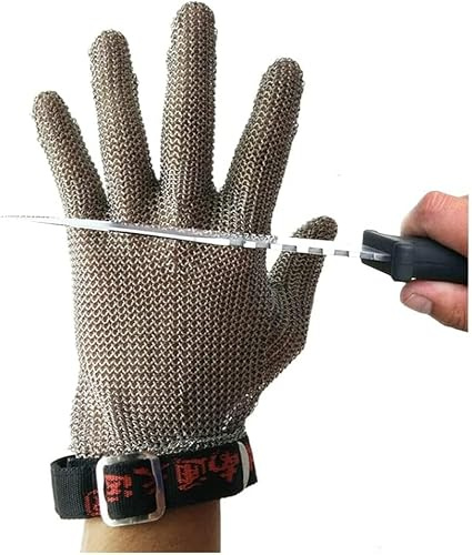 VUIKLCty Guanti antitaglio Guanti a Catena Resistenti al Taglio in Acciaio Inossidabile, Giardinaggio da Cucina Pesca Intaglio del Legno Guanti Resistenti al Taglio sul Lavoro di Sicurezza(1pcs/M)