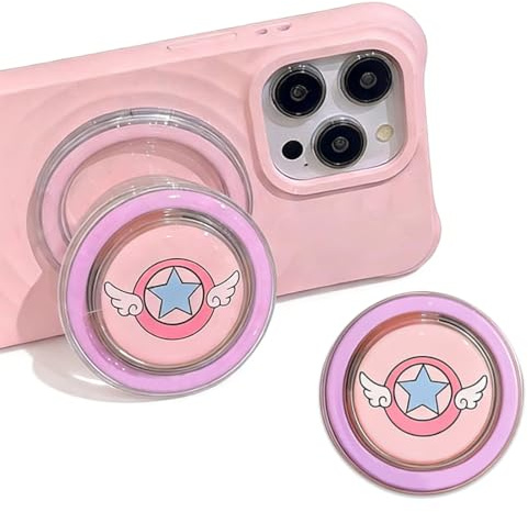 YAYNO Impugnatura Smartphone Supporto Ad Anello Magnetico Per Cellulare Phone Grip Supporto e Maniglia Estensibili Impugnatura Telefoni Magnetico Cellulari Grip Base Supporti Accessori Telefono,Rosa