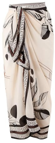 Pareo da donna, sarong da spiaggia, telo da spiaggia, vestito, abito lungo da spiaggia, estate, bikini, gonna avvolgente da spiaggia, con fibbia per sarong, abito da spiaggia, abbigliamento da bagno