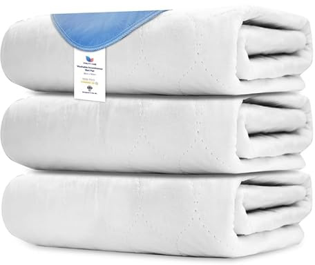 Vitality Care Washable Potty Training Bed Sheet for Kids & Toddlers, Reusable Bedwetting Mat, 90% Cotton 10% Polyester, Waterproof, White, Single, 86 x 91 cm