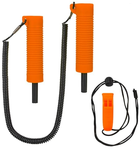 RiToEasysports Juego de Taladro para Pesca en Hielo, PVC, Acero Inoxidable, ABS, Barrena para Hielo, 20 X 10 X 4 Cm, con Cubierta de Silbato de Cuerda Retráctil para Pesca en, Patinaje, Rescate de