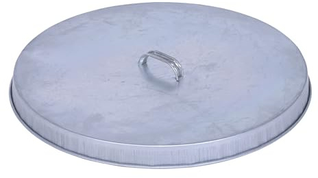 Vestil DC-245-H Galvanized Open Head Drum Cover with Handle 24-1/2 In. Inside Diameter Silver