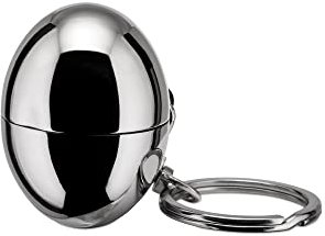 Alessi FA07 Bon Bon Key Ring/ Coin Holder in 18/10 Stainless Steel Mirror Polished and Thermoplastic Resin., Black, 8.50 x 4.20 x 3.30 cm
