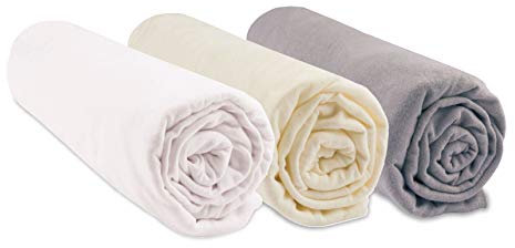 3 Spannbetttücher Baumwolle Bio für Kinderbett 70 x 140 – 3 Farben erhältlich