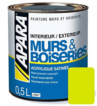 Peinture intérieure couleur, acrylique satinée 0.5 litre Soufre