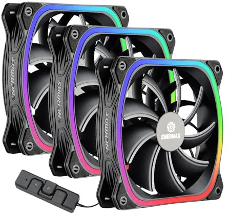 Enermax SQUA 12cm 3er (UCSQARGB12P-BP3), Schwarz