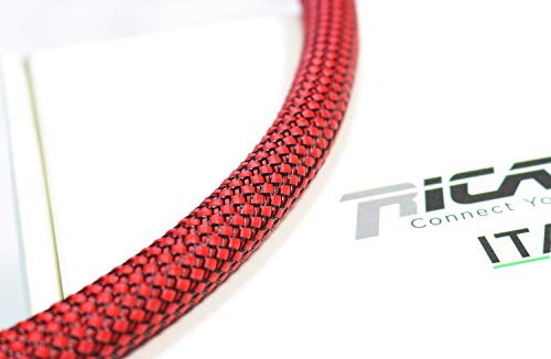 Ricable Custom RB13 - Rosso/Nero al metro - Guaina Calza x Cavo 10-16 mm