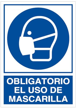 Cartel Obligatorio el Uso de Mascarilla 30x21 cm.