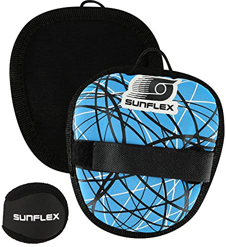 Sunflex Jerseyprene Mini Sure Catch Set Neoremix Circle mit Zwei Schlägern und einem Ball |Klettballspiel weich und leicht|extrem robust und langlebig