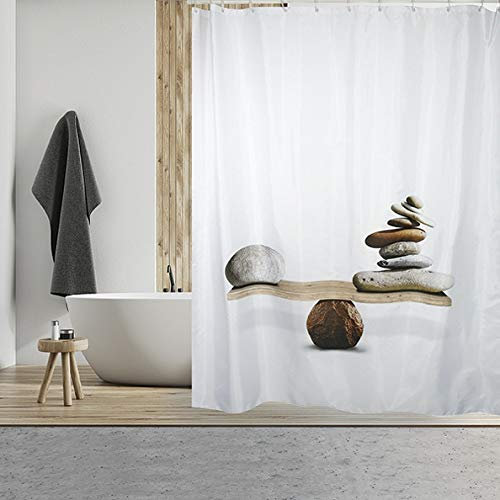 MSV Anti-Schimmel Duschvorhang - Anti-Bakteriell, waschbar, wasserdicht, Polyester, 180x200cm Spirit Blau