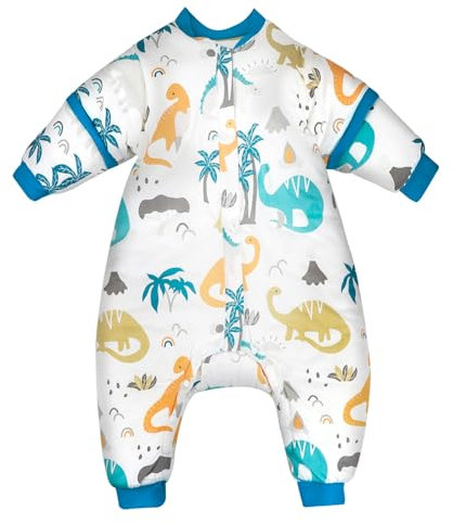 FLYISH DIRECT Baby Sleeping Bag with Feet, 2.5TOG/3.5TOG Winter Sleeping Bag, Cotton Baby Sleeping Bag with Removable Sleeves, Sleeping Bag with Legs, 3.5 tog, L/90, 90 cm