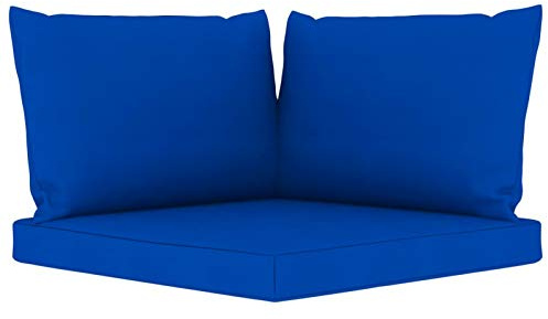 Tidyard Lot de 3 coussins, rembourrés, pour canapé, palette, angulaire, assise, dossier, extérieur, bleu, 60 x 60 x 60 x 6 cm, coussin rembourré pour chaise, coussin carré, coussin d'extérieur
