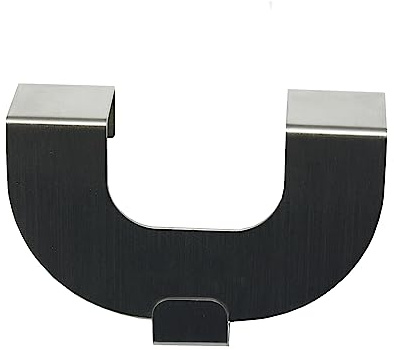 GARDINIA U-Dekohaken, Dekoration von Fenstern und Türen, Geeignet für Raffrollos, Gardinen und Vorhänge, Edelstahl-Optik, 2er-Pack