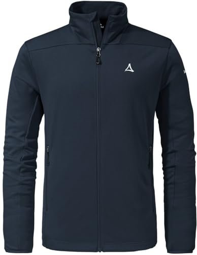 Schöffel Herren Fleece Jacket Svardalen M, schnell trocknende Fleecejacke mit Kragen, funktionales Outdoor Fleece, mit Reißverschluss-Taschen und elastischem Saum, navy blazer, 50