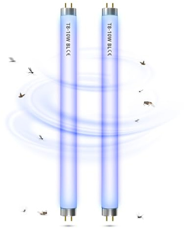 BrightArk BL T8 10W Neon per Zanzariera Elettrica, Lampadina Antizanzare UV 13in Lampade di Ricambio per Lampada Antizanzare/Zanzare Elettrico, 2-Pack