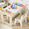 Kindersitzgruppe mit Stauraum,Kindertisch mit 2 Stühlen,Kinder Tisch Stuhl Set mit wendbarer Tischplatte,Packung mit 2 Stühlen, Kinderschreibtisch für Kindertagesstätte für Kinder ab 3 Jahren,