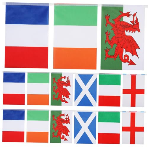 JUMPLAWN 1 Satz Länderflaggen Internationale Fahnen Lange Buntings für Partys Sportveranstaltungen und Festivals Dekoration für Bars und Clubs