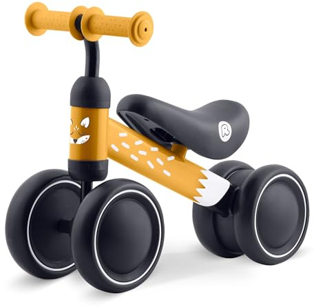 Ricokids Laufrad ab 1 Jahr - Kinderlaufrad Lauflernrad - Dreirad - stabile Stahlrahmen - Ultraleicht - Gelb Schwarz
