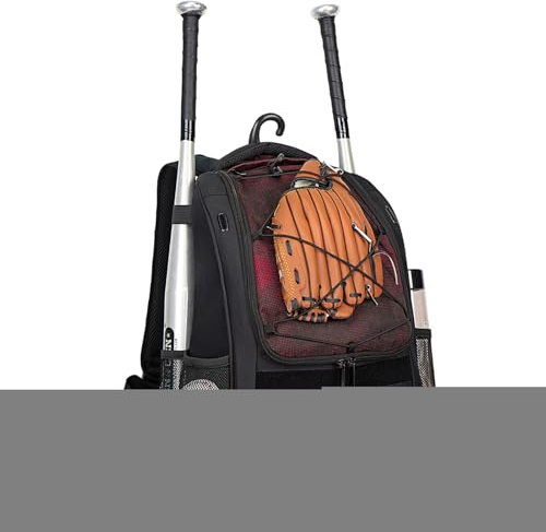 Borsa da baseball per bambini, zaino da softball con scomparto per scarpe, borsa da baseball per ragazzi, grande capacità, zaino per mazze, caschi, ragazzi e adulti