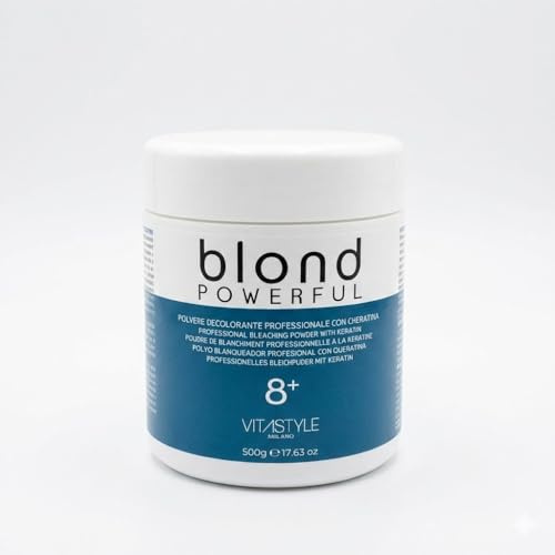 Vitastyle Milano Blond Powerful - Polvere Decolorante Professionale, Schiaritura da 6 a 8 Toni, Formula con Cheratina e Olio di Ribes Nero per Biondi Freddi e Luminosi - 500g (8+ Toni)