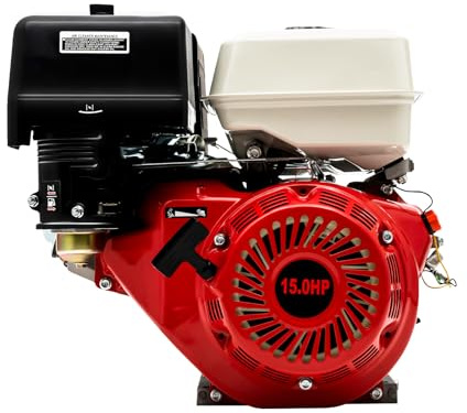 4-Stroke Gas Engine 15HP 420CC Recoil Pull Start Horizontal Go Kart Engine Motor Industrial Grade OHV Gasoline Engine 9.7kw for Compressor Scarifier Lawnmower Pump Generator Flail Mower (US Stock)