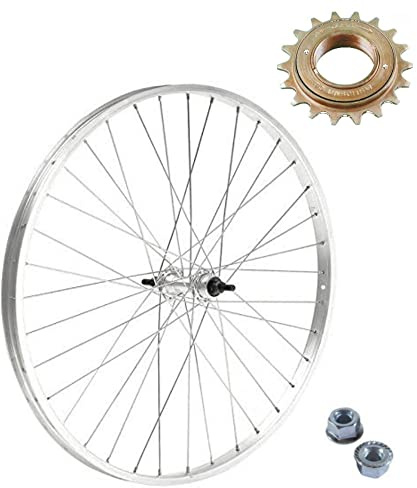 Rueda/llanta trasera 26 x 1. 3/8 + piñón 18 dientes 1 V bicicleta City Bike Holanda época, aluminio/acero