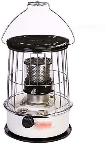WZSON Estufas De Parafina, Calentador Portátil De Petróleo, 5.3Lhorno De Petróleo para Interiores, para La Pesca De Hielo Camping Hogar Interior Y Exterior,Blanco