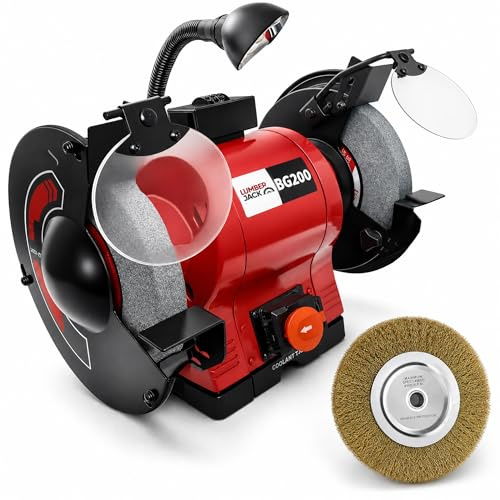 Lumberjack 8 Bench Grinder 550W Bench Grinder Polisher with Wire Wheel