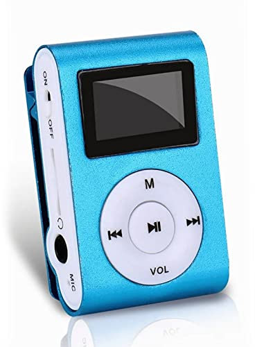 MP3 Player Tragbar, 128MB Musikplayer mit Metallgehäuse, FM Radio, für Schüler Studenten Sport Laufen, Blau