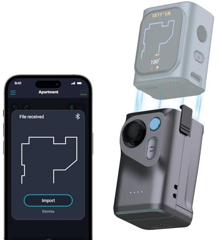 Télémètre Laser 50M, HOZO M-Cube Adapteur Outil de Mesure Laser 01 Planificateur Intelligent: 8 Directions et 360° Joystick Capture Rapide,Bouton à Une Touche pour Mesures Précises des Bords et Coin