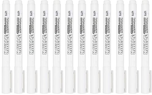 Lackstift Weiß, 12 Permanent Marker Weiß Reifenstifte Weiß Wasserfest Textilmarker Weiß Weiß Stift Wasserfest Marker Acrylstifte Weiß Acrylstifte für Steine Wasserfest für Holz Metall (Englisch)