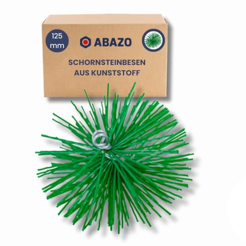 ABAZO skorstenskvast av plast, eldstadskvast, keramik, rostfritt stål, rör, sotkvast, eldstadsken, rostfritt stål, kamin, renare (125 mm)