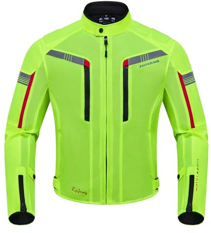 Zyxformis Chaqueta Moto Hombre Verano Ventilada con CE Protecciones | 70%+ Rejilla Ultra-Transpirable, CE Protecciones Extraíble, Ligera, Ajustable, Reflectante 360°, Estilo Urbano