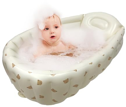 Baignoire gonflable pour tout-petit - baignoire portable pour, mini piscine de bain | Toddler Spa baignoire avec soutien au dos, bassin de douche pliable pour le confort de bain pour les bébés