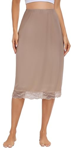Sopesil Enaguas Largas para Mujer Modal Falda Lencería Ropa Interior Elástica Mujer Combinación para Vestidos Suave Cómodo