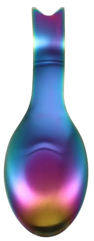 COLLBATH Soporte para Cucharón Pequeño de Acero Inoxidable Multicolor, Portacucharas Compacto y Resistente al Desgaste, Reposacucharas Delicado para Cocina y Comedor Doméstico